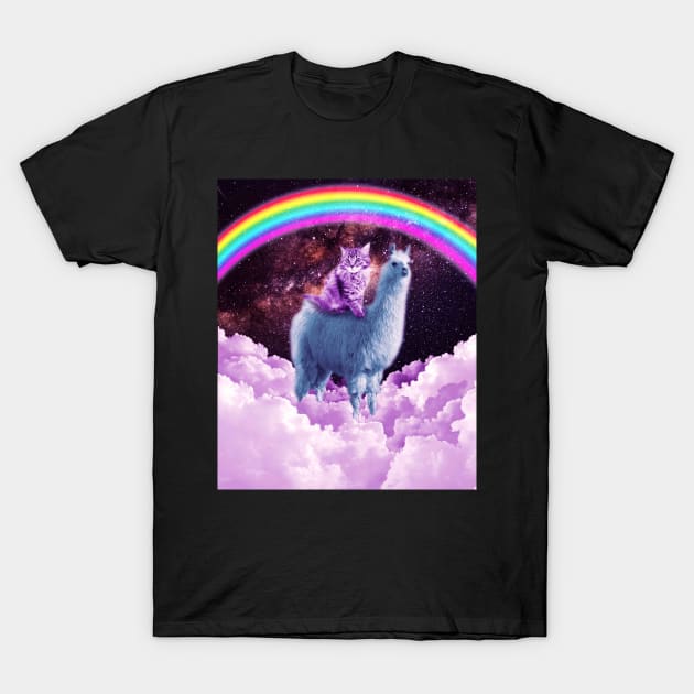 Rainbow Llama - Cat Llama T-Shirt by Random Galaxy